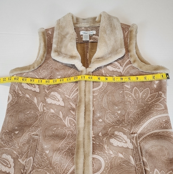 Coldwater Creek vest size M women faux suede fur pockets - Picture 3 of 9
